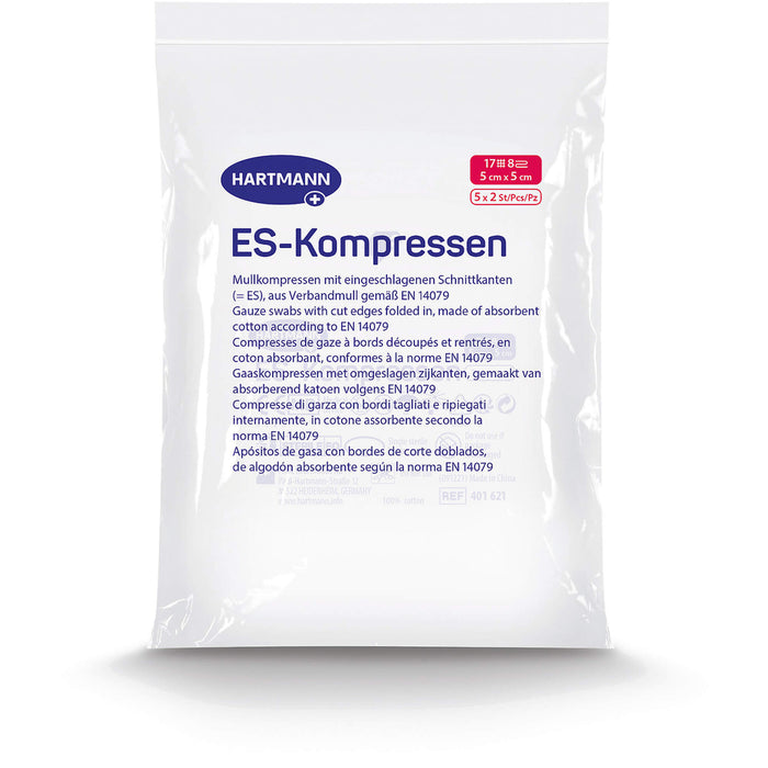 HARTMANN ES-Kompressen steril 5 cm x 5 cm Mullkompressen, 10 pcs. Compresses