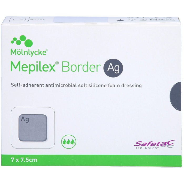 Mepilex Border Ag Schaumverband 7 x 7,5 cm, 5 St. Verband