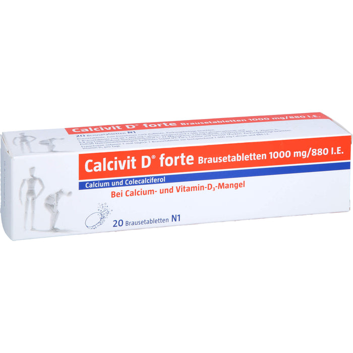 Calcivit D forte Brausetabletten 1000 mg/880 I.E., 20 pc Tablettes