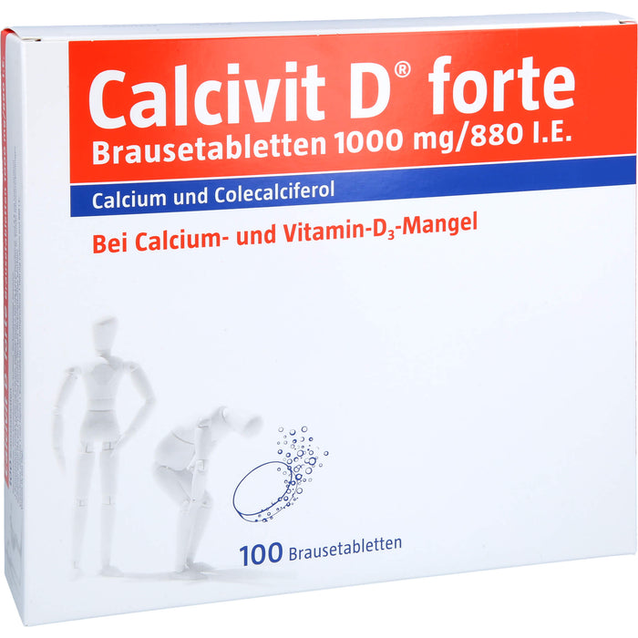 Calcivit D forte Brausetabletten 1000 mg/880 I.E., 100 pcs. Tablets