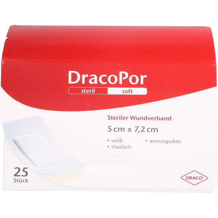 DracoPor soft weiß 7,2 cm x 5 cm steriler Wundverband, 25 pcs. Wound dressings