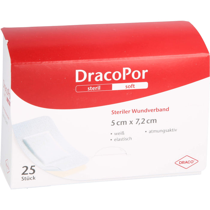 DracoPor soft weiß 7,2 cm x 5 cm steriler Wundverband, 25 pcs. Wound dressings