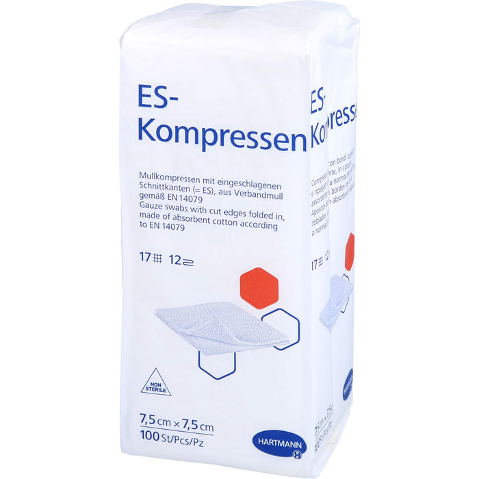 HARTMANN ES-Kompressen unsteril 12fach 7,5 x 7,5 cm, 100 pcs. Compresses