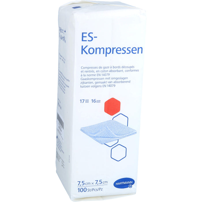 HARTMANN ES-Kompressen unsteril 7,5 x 7,5 cm, 100 pc Compresses