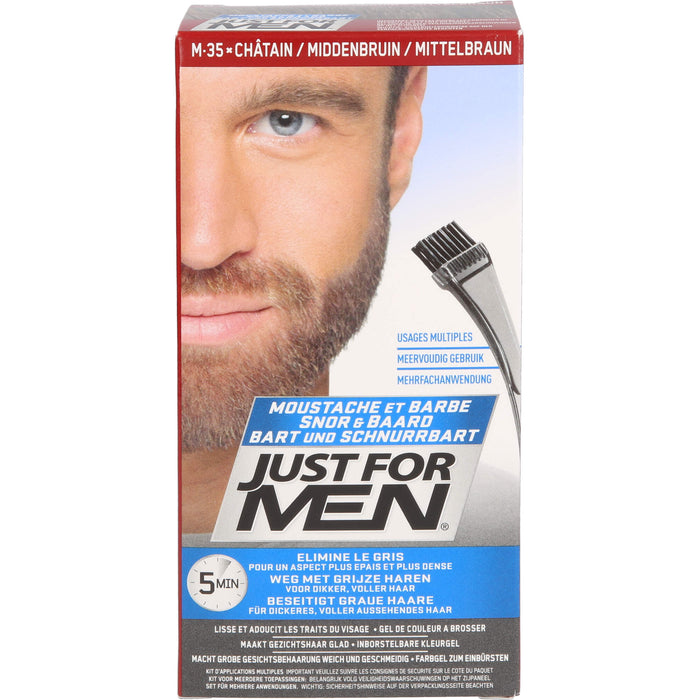 JUST FOR MEN Pflege-Brush-In-Color-Gel mittelbraun, 1 St. Gel