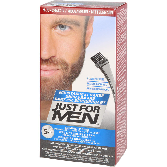 JUST FOR MEN Pflege-Brush-In-Color-Gel mittelbraun, 1 St. Gel