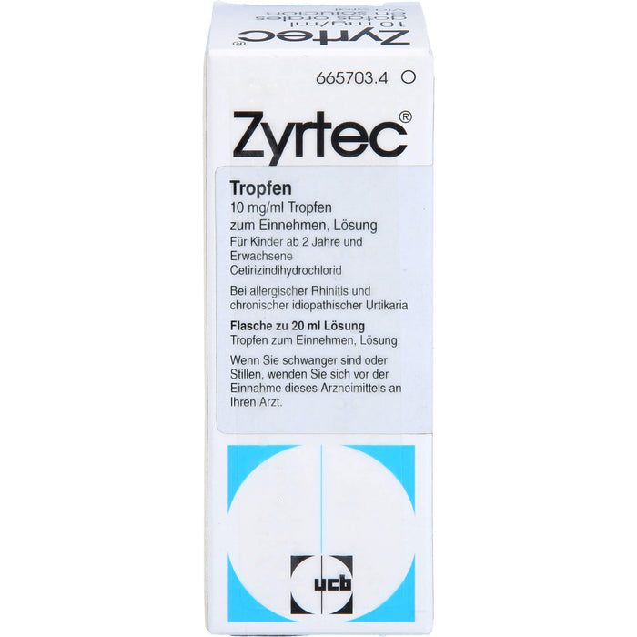 Zyrtec 10 mg/ml kohlpharma Tropfen zum Einnehmen, 20 ml Lösung