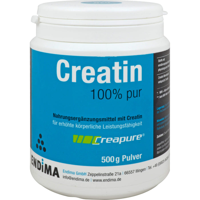 ENDIMA Creapure Creatin 100% pur Pulver, 500 g Poudre