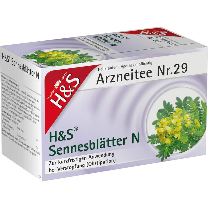 H&S Sennesblätter N Arzneitee Nr. 29 bei Verstopfung, 20 St. Filterbeutel