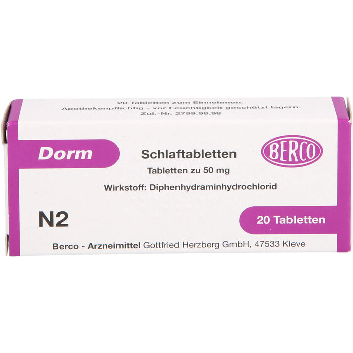 Dorm Schlaftabletten, 20 pcs. Tablets