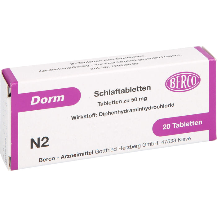 Dorm Schlaftabletten, 20 pc Tablettes