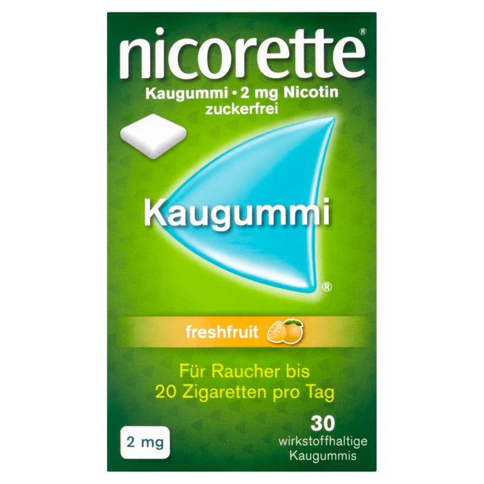 nicorette Kaugummi 2 mg Nicotin zuckerfrei freshfruit, 30 pcs. Chewing gum