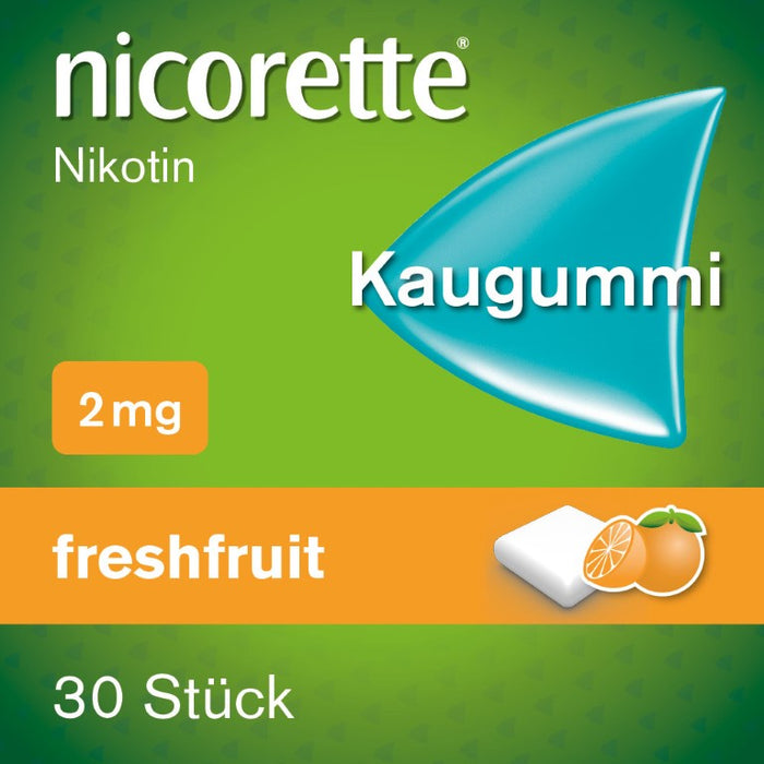 nicorette Kaugummi 2 mg Nicotin zuckerfrei freshfruit, 30 pc Gomme à mâcher