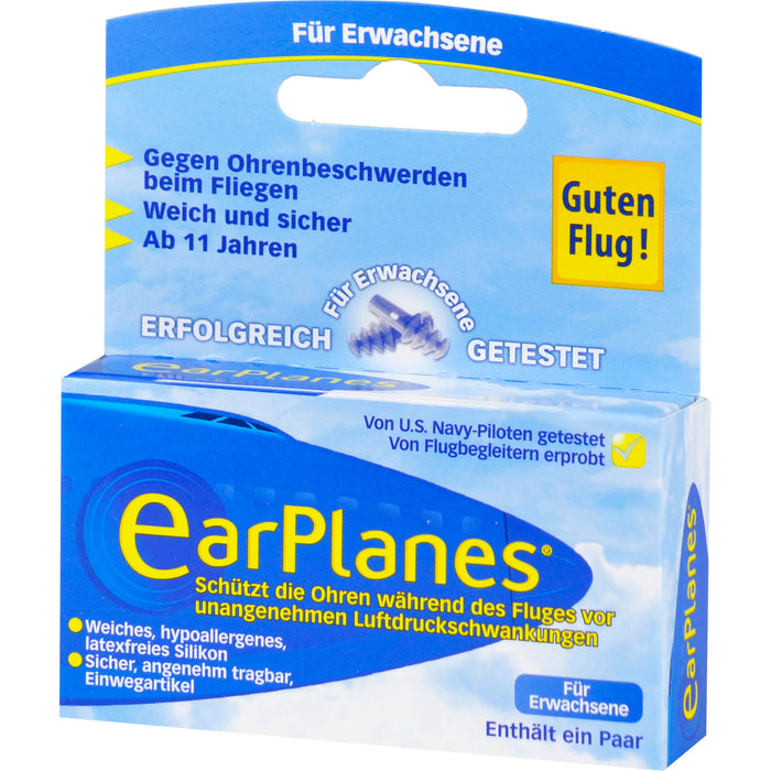 EarPlanes für Erwachsene schützt die Ohren während des Fluges Silikon, 2 pcs. Earplugs