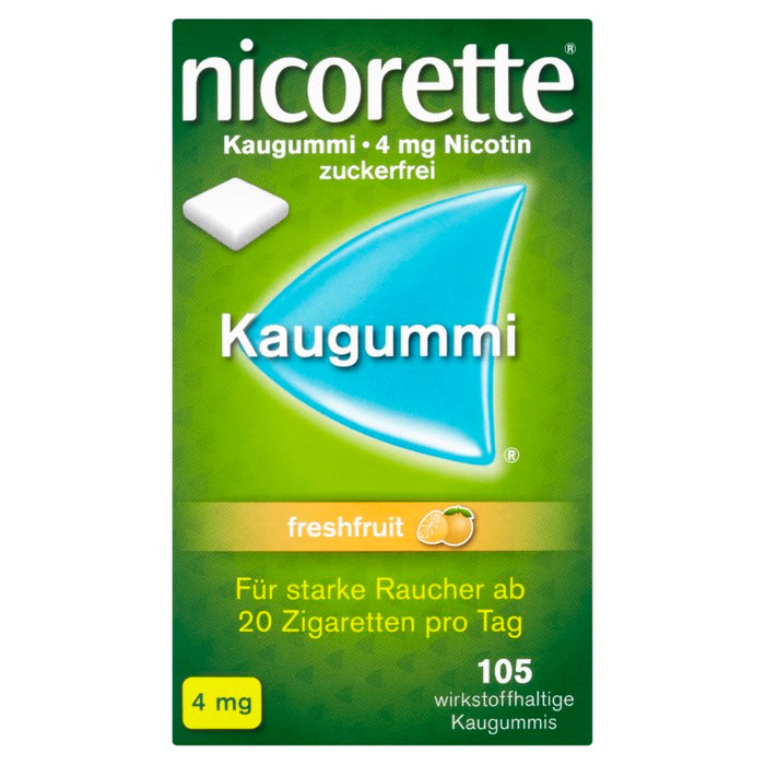 nicorette Kaugummi 4 mg Nicotin zuckerfrei freshfruit, 105 St. Kaugummi