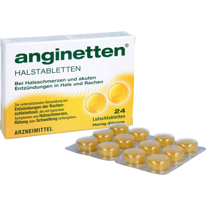 anginetten Halstabletten bei Entzündungen im Hals- und Rachenraum, 24 pc Tablettes