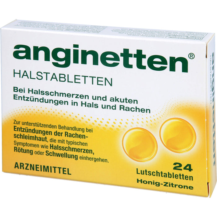 anginetten Halstabletten bei Entzündungen im Hals- und Rachenraum, 24 pcs. Tablets