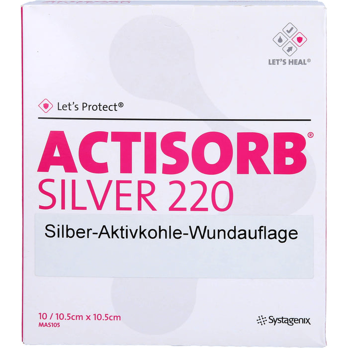 ACTISORB 220 Silver 10,5x10,5cm steril, 10 St KOM