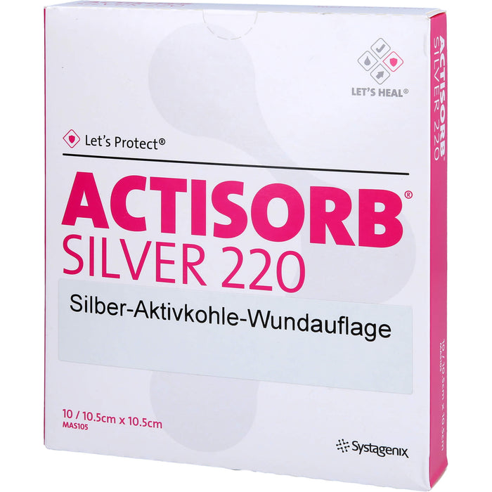 ACTISORB 220 Silver 10,5x10,5cm steril, 10 St KOM