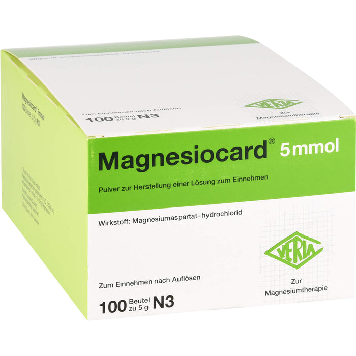 Magnesiocard 5 mmol Pulver bei Magnesiummangel, 100 pc Sachets