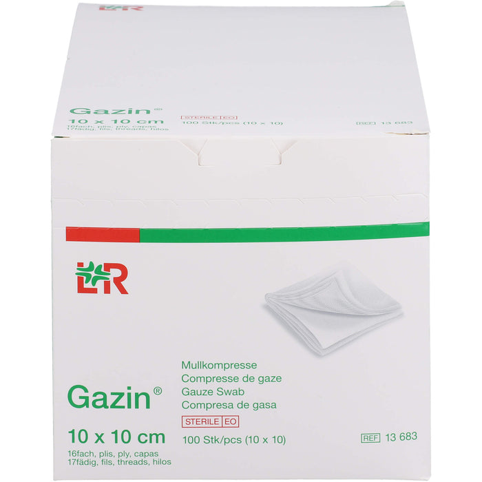 Gazin Kompressen steril 10x10cm, 10X10 St KOM