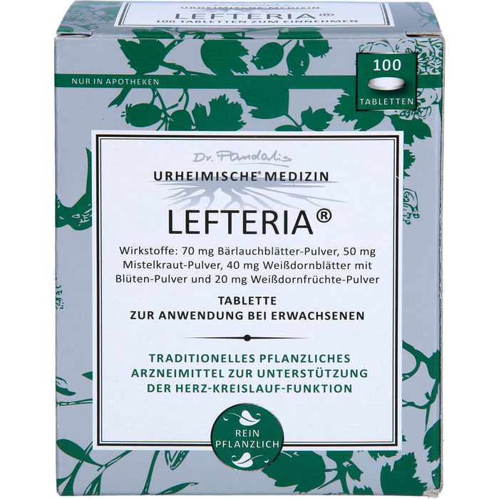 LEFTERIA Tabletten zur Unterstützung der Herz-Kreislauf-Funktion, 100 pcs. Tablets