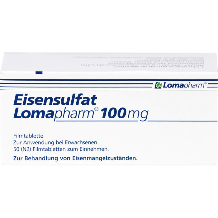 Eisensulfat Lomapharm 100 mg Filmtabletten bei Eisenmangelzuständen, 50 St. Tabletten