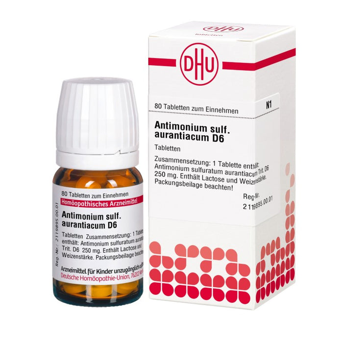 DHU Antimonium sulfuratum aurantiacum D6 Tabletten, 80 pc Tablettes