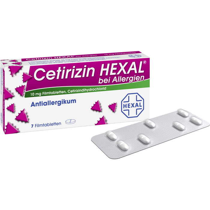 Cetirizin HEXAL Tabletten bei Allergien, 7 pc Tablettes