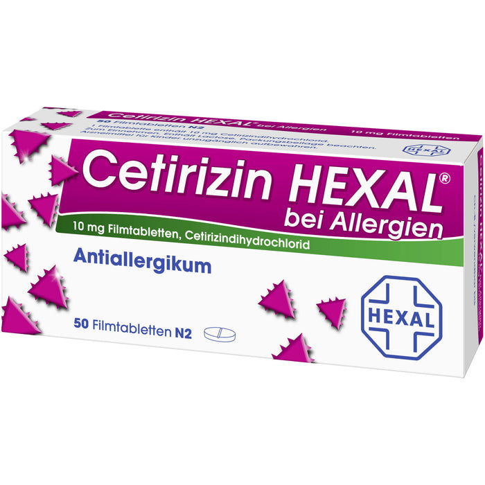 Cetirizin HEXAL Tabletten bei Allergien, 50 pc Tablettes