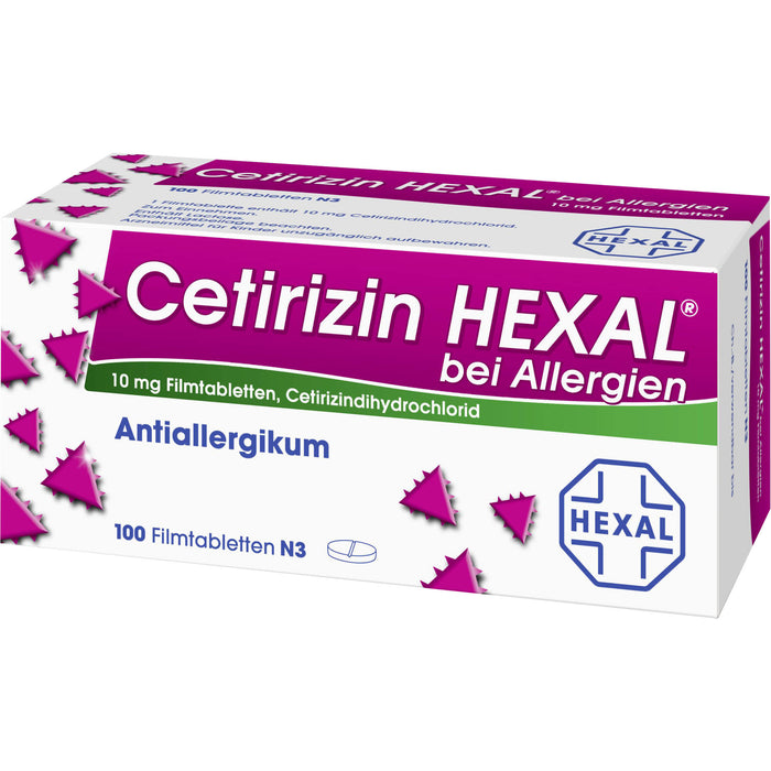 Cetirizin HEXAL Tabletten bei Allergien, 100 pc Tablettes