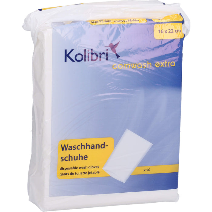 Kolibri comwash extra Einweg-Waschhandschuhe unfoliert 16 x 22 cm, 50 pcs. Gloves