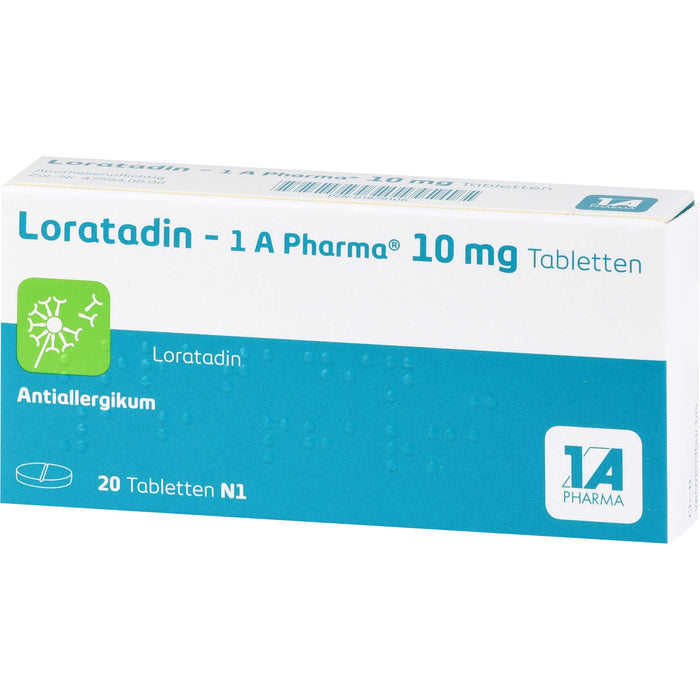 Loratadin - 1A Pharma 10 mg Tabletten Antiallergikum, 20 pcs. Tablets