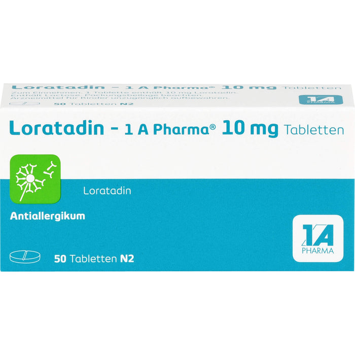 1 A Pharma Loratadin akut 10 mg Tabletten bei Allergien, 50 pcs. Tablets