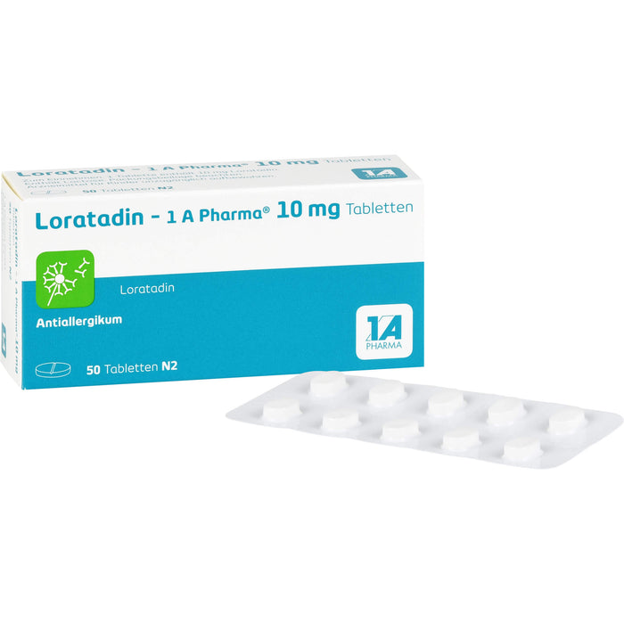 1 A Pharma Loratadin akut 10 mg Tabletten bei Allergien, 50 pcs. Tablets