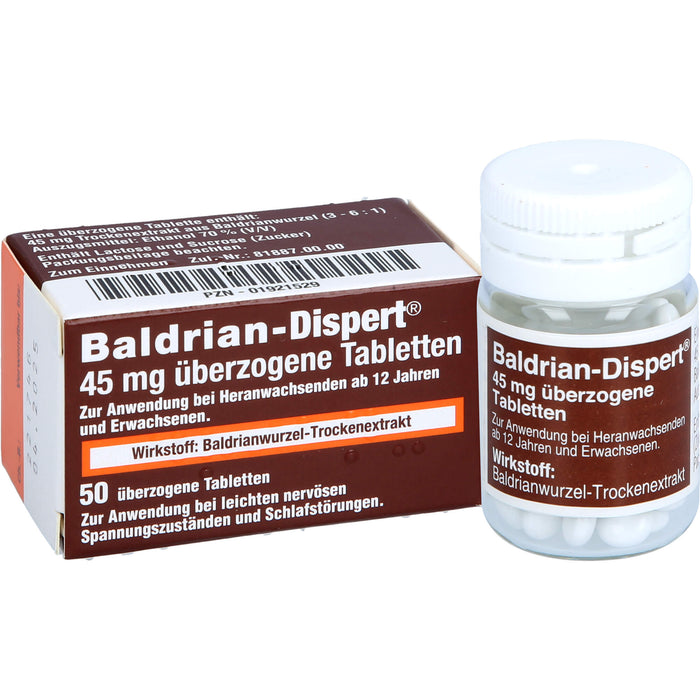 Baldrian-Dispert 45 mg überzogene Tabletten, 50 pc Tablettes