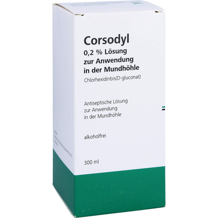 CORSODYL Lösung zum Spülen des Mund- und Rachenraumes Reimport EurimPharm, 300 ml Solution