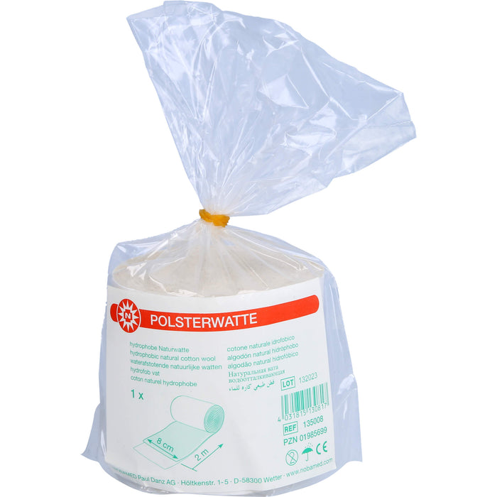 Nobamed hydrophobe Polsterwatte gerollt 8 cm x 2 m, 1 pc Coton