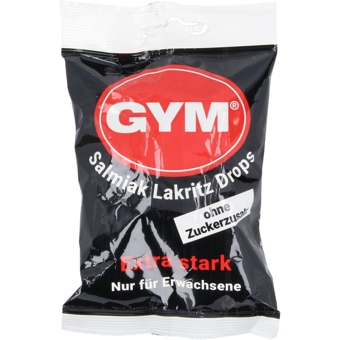 Gym Salmiak Lakritz Drops-Tüte o. Zuckerzusatz, 100 g Candies