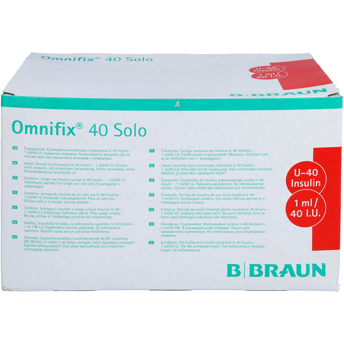 OMNIFIX INSULIN SOLO 40, 100X1 ml SRI