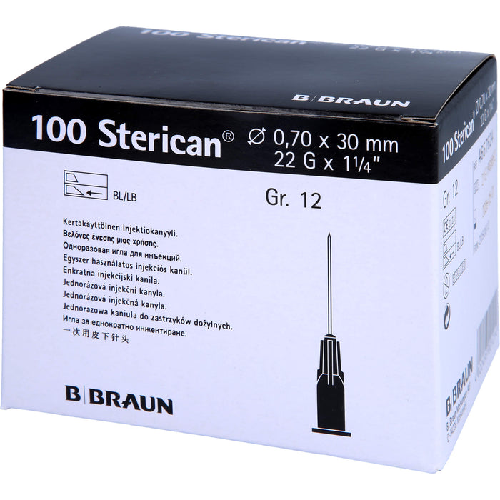 STERICAN 0,70X30 SCHW L L, 100 St KAN