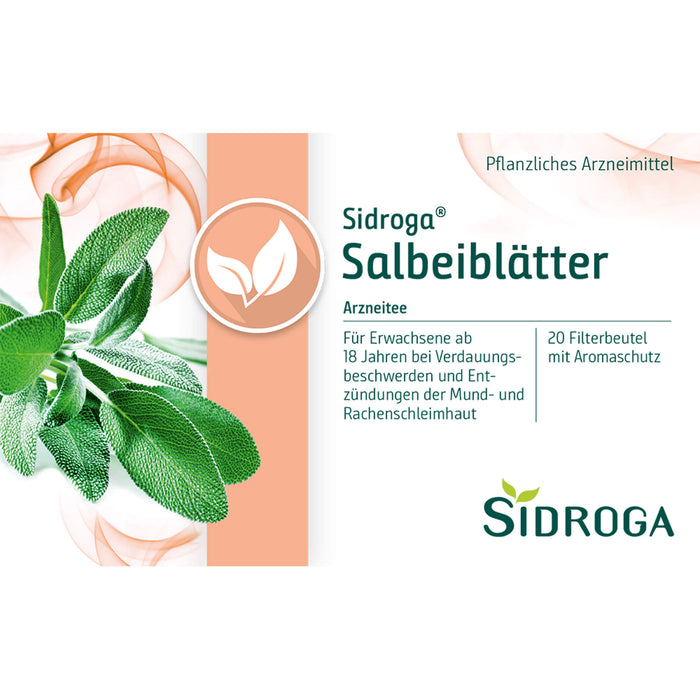 Sidroga Salbeiblätter Arzneitee bei Verdauungsbeschwerden, 20 pcs. Sachets