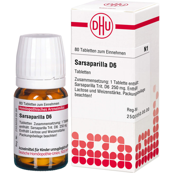 DHU Sarsaparilla D6 Tabletten, 80 St. Tabletten