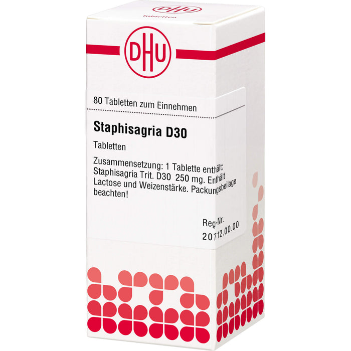 DHU Staphisagria D30 Tabletten, 80 St. Tabletten