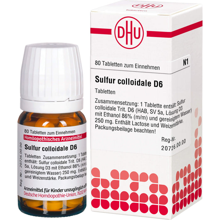 Sulfur colloidale D6 DHU Tabletten, 80 St. Tabletten