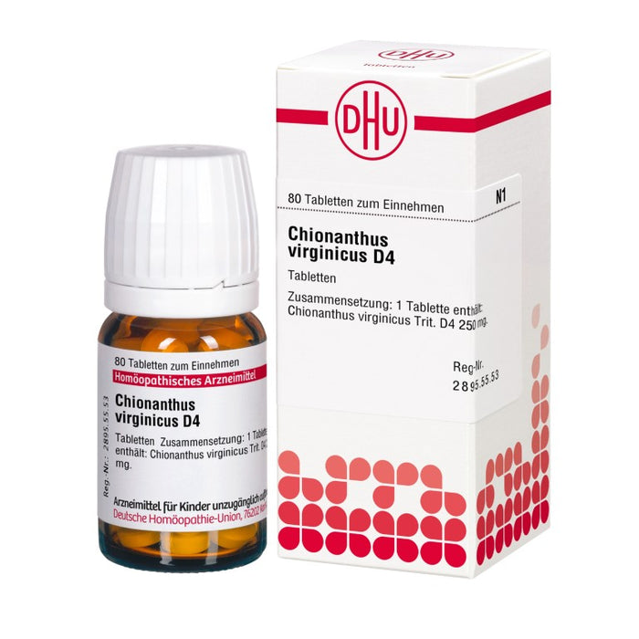 DHU Chionanthus virginicus D4 Tabletten, 80 St. Tabletten