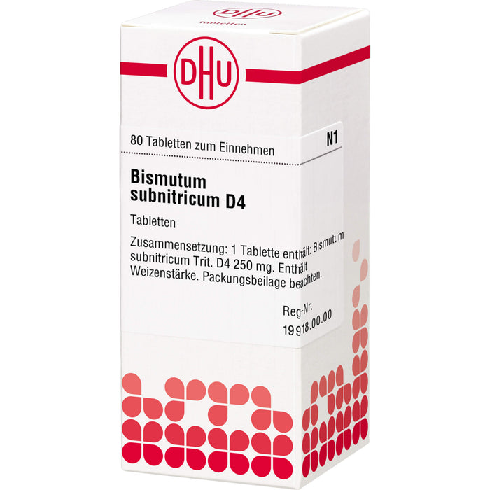 Bismutum subnitricum D4 DHU Tabletten, 80 St. Tabletten