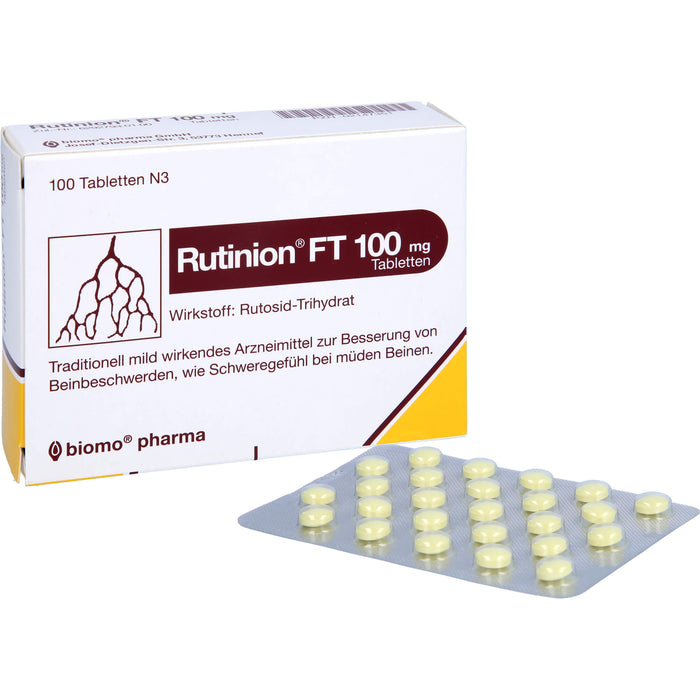 Rutinion FT 100 mg Tabletten zur Besserung von Beinbeschwerden, wie Schweregefühl bei müden Beinen, 100 pcs. Tablets