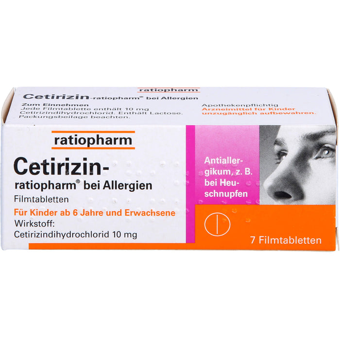 Cetirizin-ratiopharm 10 mg bei Allergien Filmtabletten, 7 St. Tabletten