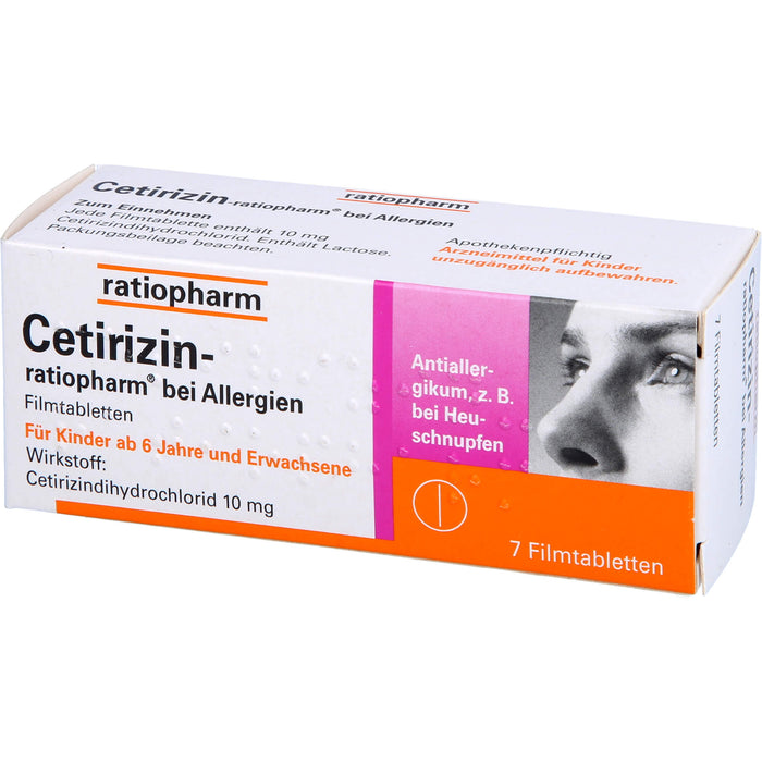 Cetirizin-ratiopharm 10 mg bei Allergien Filmtabletten, 7 St. Tabletten